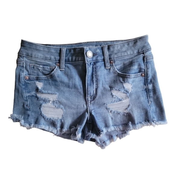 American Eagle Next Level Stretch Distressed Denim Shorts - Picture 1 of 2